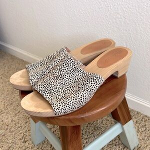 Madewell Clogs 9.5 Wooden Calf Hair